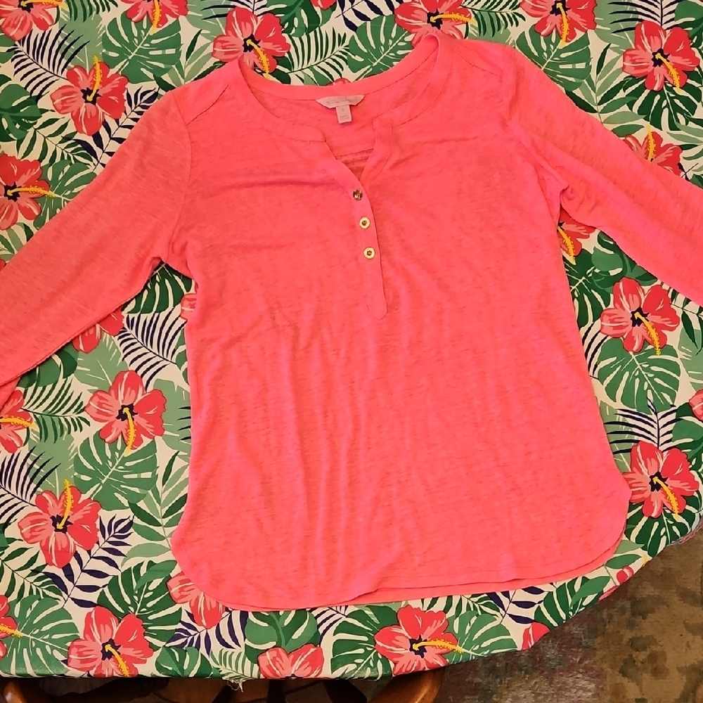 Lilly Pulitzer Vibrant Pink Blouse